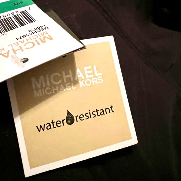 NWT MICHAEL Michael Kors Women’s Black Hooded Water-Resistant Utility Parka -L - Picture 10 of 12